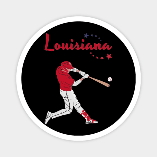 Louisiana USA Baseball Magnet